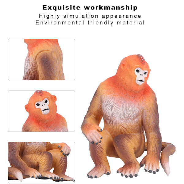 Simulering Vilda Golden Monkey Modell Prydnader Skrivbordsdekoration Barnleksak Golden Monkey Modell