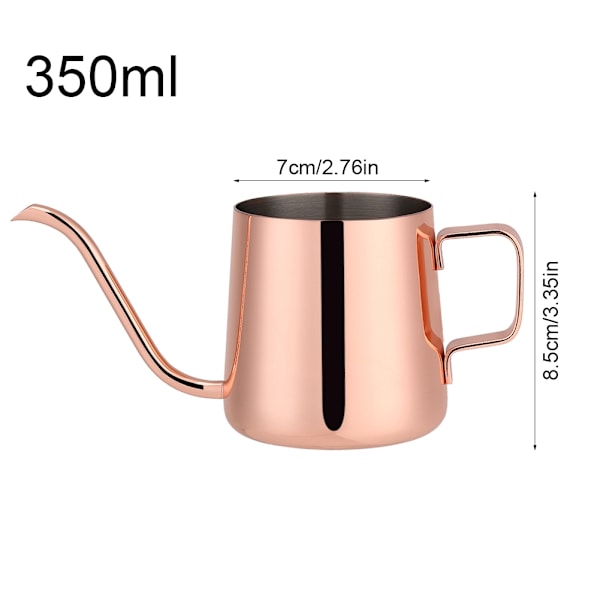 Rostfritt stål dropp kaffekanna lång gåshals pipkanna kopp teverktyg (rosröd 350 ml)