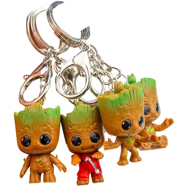 Baby Groot nyckelring (set med 4) - actionfigur från den klassiska filmen I AM Groot