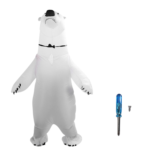 Uppblåsbar Isbjörnskostym Förstärkta Sömmar Lätt Återanvändbar Vattentät Uppblåsbar Djurdräkt för Halloween Cosplay