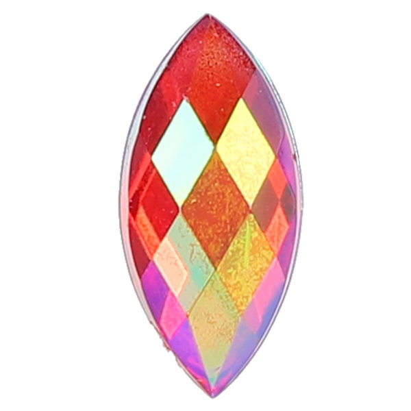 500 st AB hästögda strass imitationer platt baksida ljusröd färg kristall 7 x 15 mm