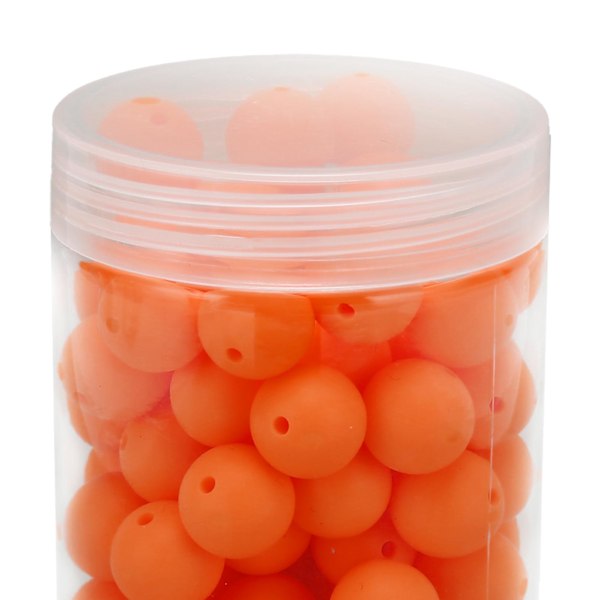 105 st 15mm Silikonpärlor Bulk Runda Silikonpärlor Lösa Pärlor för Armband Halsband Nyckelring Tillverkning Orange