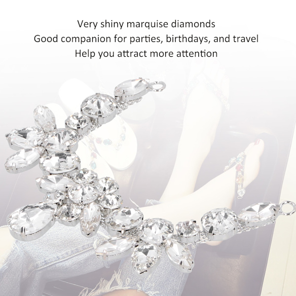 2 st Marquise Diamond Claw Chain Trim Glas Kvinnors Kläder Tillbehör DIY Sömnad Dekor Craft 4,3x16,5 cm Vattendroppe
