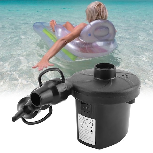 Kraftfull Elektrisk Pump för Uppblåsbara Saker, Kompatibel AC DC Ström, Snabb Uppblåsning och Tömning för Luftmadrasser, Pooler, Uppblåsbara Leksaker, 3