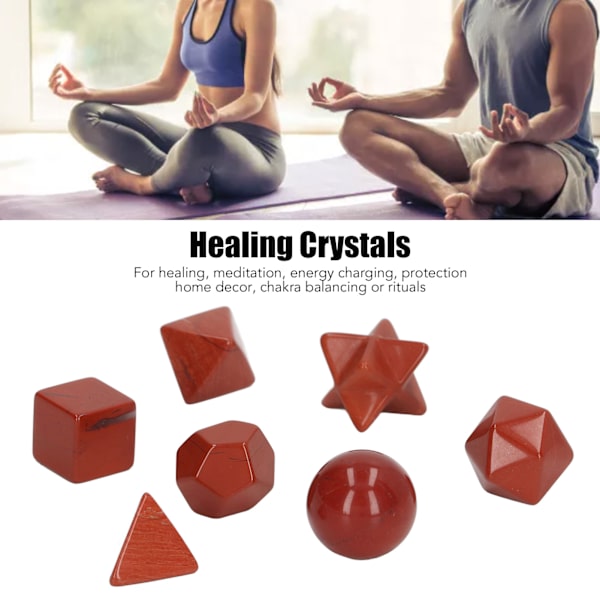 7 st chakra kristaller utsökta geometriska kristallstenar chakra helande kristaller kit för meditation hem inredning röd