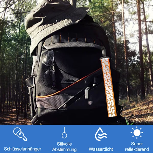 Paket med 6 reflekterande hängen, reflexer, skolväskhänge, reflex barn, reflexnyckelring för skolväska, ryggsäck, vandring, jogging (3