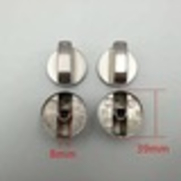 Set med 2 gasspisknappar, Metall, Silver
