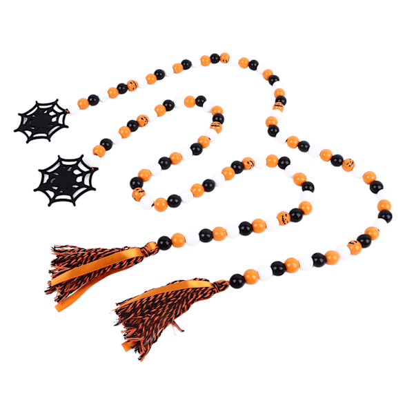 2 st Halloween-pärlgarland Dekor Färgglad Rustik Bondgård Pärlgarland Träpärlgarland för Trä Vägg