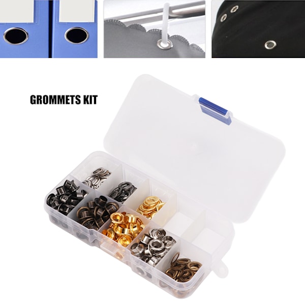 Robust Grommetverktygssats Färgglad Plätering Enkel Installation Metall Öglor Set för Skor Väskor Kläder Läderhantverk