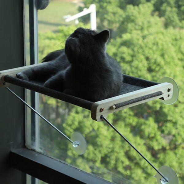 Cat Window Solstol, massivträ katthängmatta, transparent fönsterbräda katt, lätt att montera, lastkapacitet
