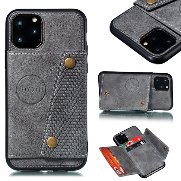 Professionellt Smart Skal Kortfack - iPhone 11 Pro Max Grå Grå