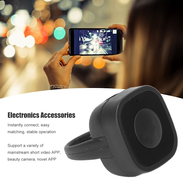 Fjärrkontroll Page Turner Laddar Bluetooth Video Scrolling Ring Fingertop Controller