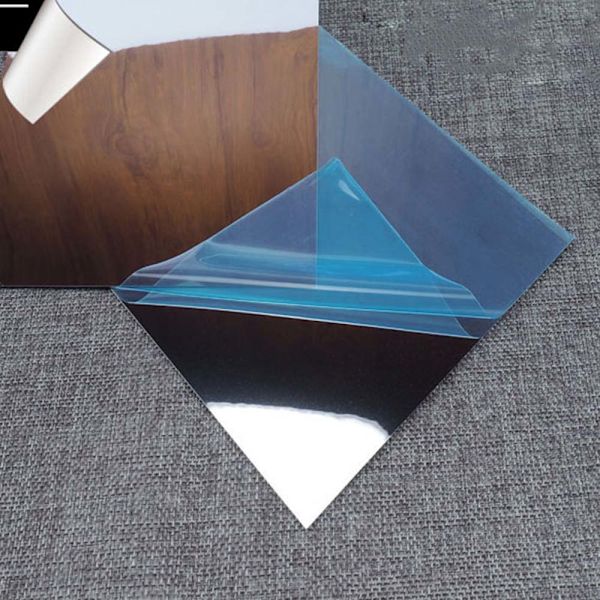 Akrylspegelplattor självhäftande väggspegel flexibel självhäftande spegel utan glas, 12 x 12 tum, 4 stycken