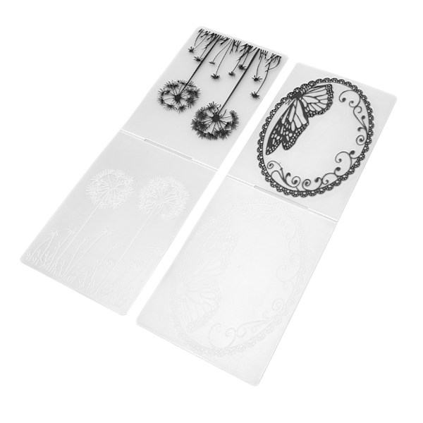 2 st präglingsmappar Maskros Fjäril Präglingsmapp Stencil för Album Scrapbooking Papperskort Dekor