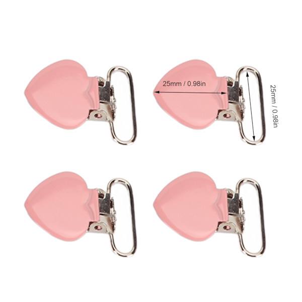 30 st hängselklämmor rosa 25 mm robusta galvaniserad metall lättviktsspacifierklämmor för sömnad hantverk DIY