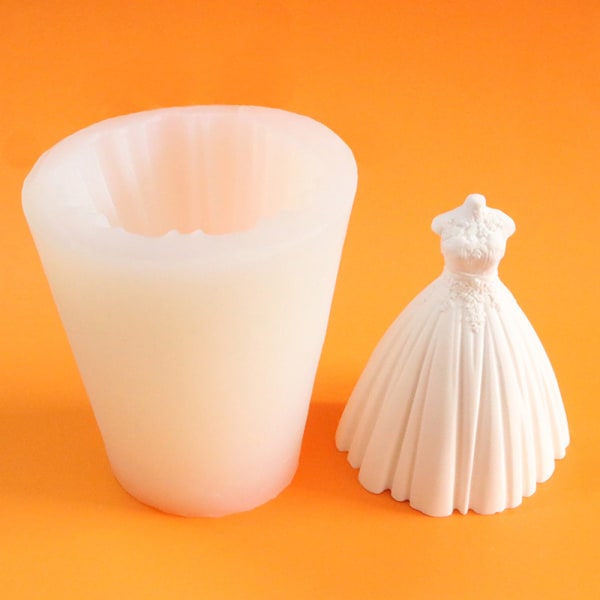 Bröllopsklänning 3D Form Aromaterapi Molds DIY Resin Craf