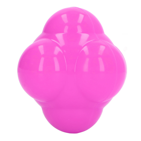 Reaktionsboll i gummi, ljus färg, hexagon, reaktionsboll för att förbättra hand-öga-koordination, smidighet, rosa