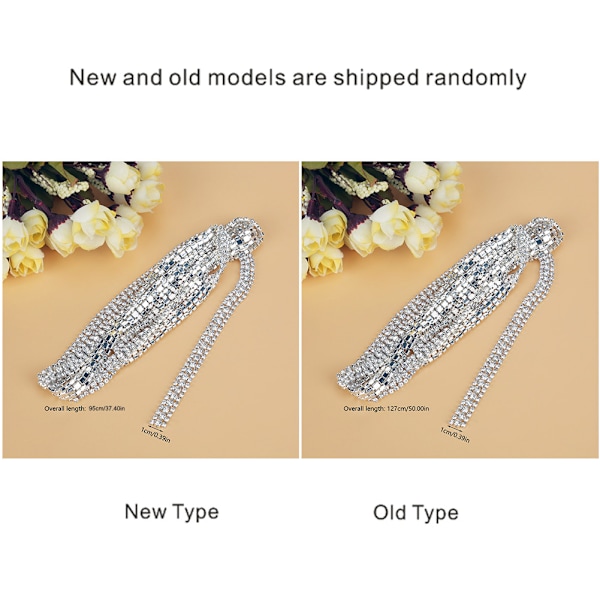 DIY 3 rader diamantnät omslag rulle kristall strass band dekoration (vit)