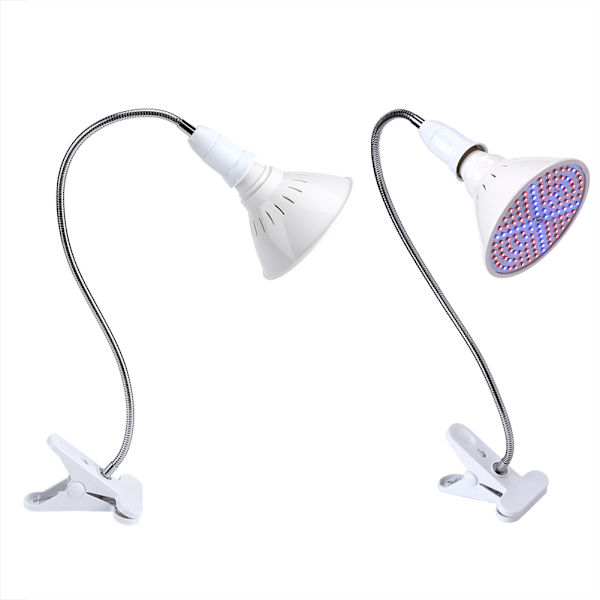 126 LED växtlampa glödlampor flexibel skrivbordsklämma hållare inomhus växter blommor EU-kontakt