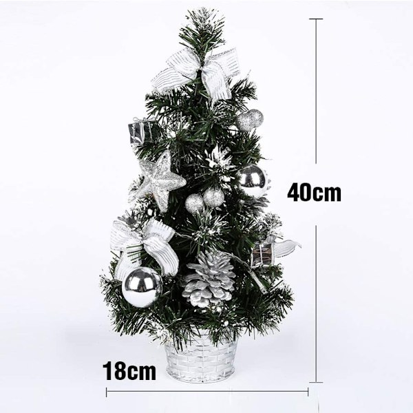 Mini julgran belyst 40 cm konstgjord med belysning, liten, konstgjord julgran, träddekoration, julgranskulor, konstgjord
