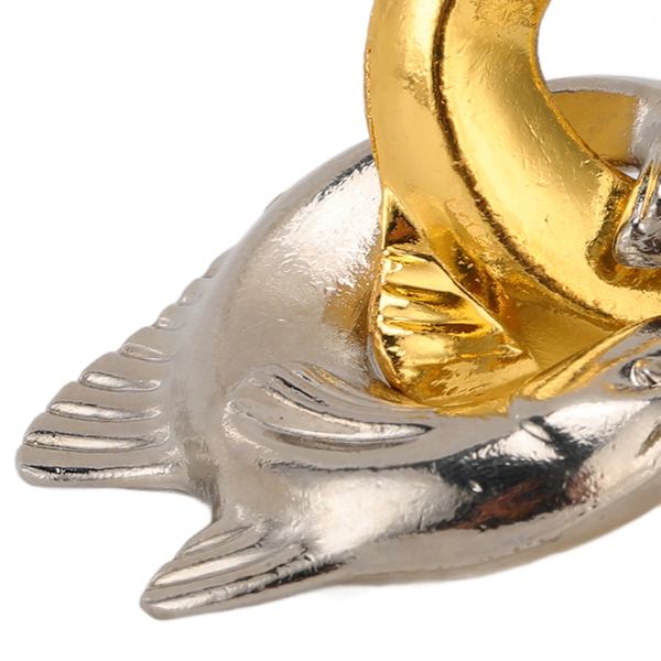 Intelligent Unlock Toy Compact Alloy Stress Relief Brain Teaser IQ Test Toy for AdultsDouble Fish Buckle