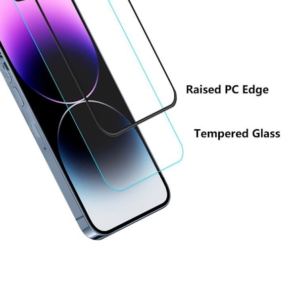 [2-PACK] iPhone 15 Pro Max Härdat Glas Skärmskydd - Svart Svart