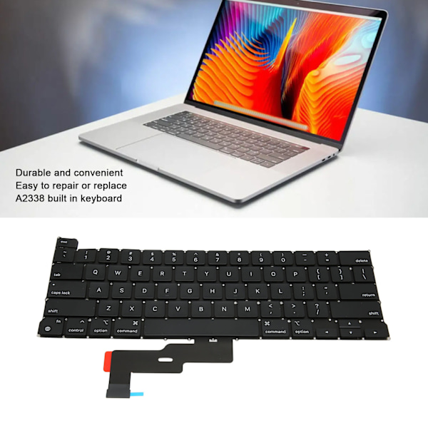 Ersättningstangentbord för laptop 5 miljoner tangenttryckningar ABS Aluminiumlegering Laptop-tillbehör för OS Laptop Pro A2338