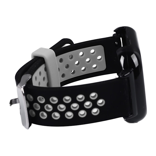 Ersättningsarmband med skal för Honor Watch 4 Silikon PC Multi Holes Justerbara Skyddande Armbandsskydd Svart Grå