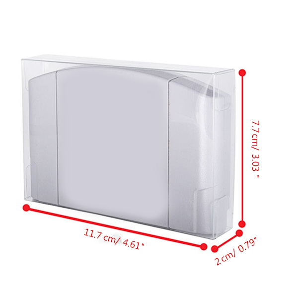 10 st Video Game Cartridge Skyddande Fodral för N64 Spel Dammskyddande Klar PET Cartridge Display Förvaringsfodral Ärm