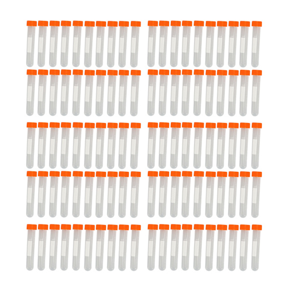 100 st 10 ml centrifugrör med lock, exakt klar skala, säker spiralformad centrifugrör för vetenskapliga experiment