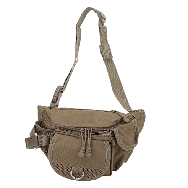 Fiskeväska Bärbar Polyester Förvaringsväska Bumbag Justerbar för Utomhusvandring KlättringKhaki