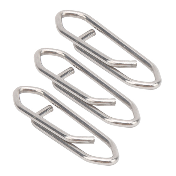 100 st fiske Power Clips Länk Rostfritt Stål Snabbväxlingshastighet Clips Connector L