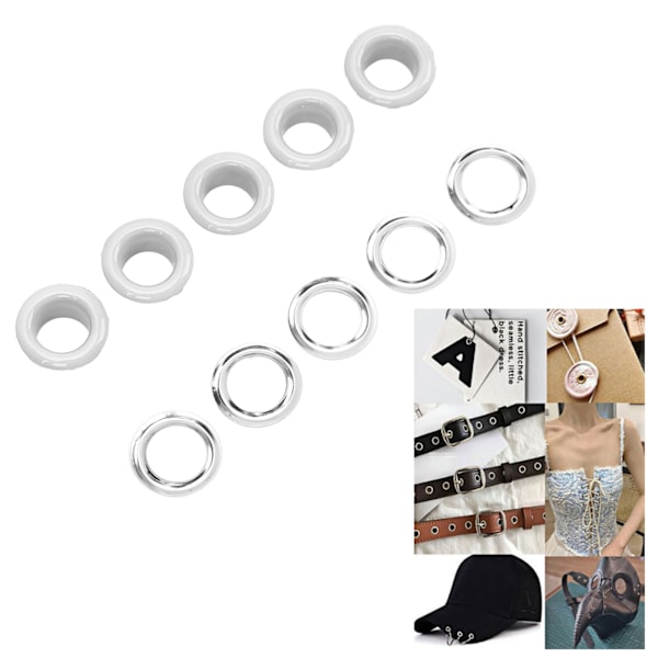 500 set 8mm öljettögla kit rostskydd metall läder öljetter kit öljetter verktygssats för reparation dekoration vit