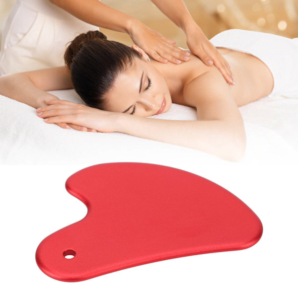 Metall Gua Sha-verktyg Aluminiumlegering Skrapbräda Blodcirkulationsfrämjande Helkropps Ansiktsbehandling Gua Sha-bräda Röd