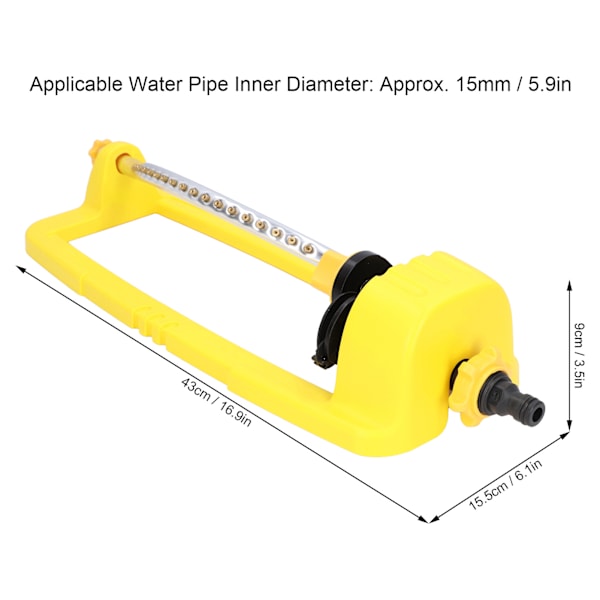 Oscillerande sprinkler 18 hål stor täckning automatisk rotation vattenspridare för gräsmattor trädgårdar