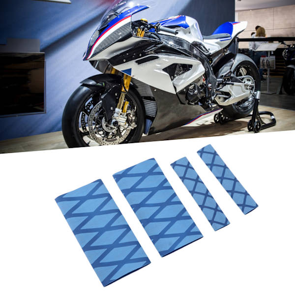 Motorcykelstyreöverdrag Anti-Halk Värmekrympbar Gummi Universal för Cyklar Elcyklar Blå