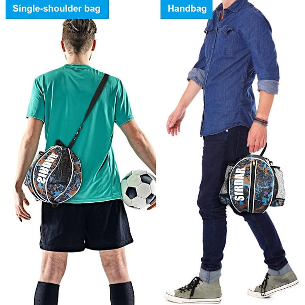 Basketbollryggsäck med bollpump 2 nålar, storlek 7/29,5\" basketbollväska med justerbar axelrem 2 sidofickor i mesh, sportutrustningsväska för