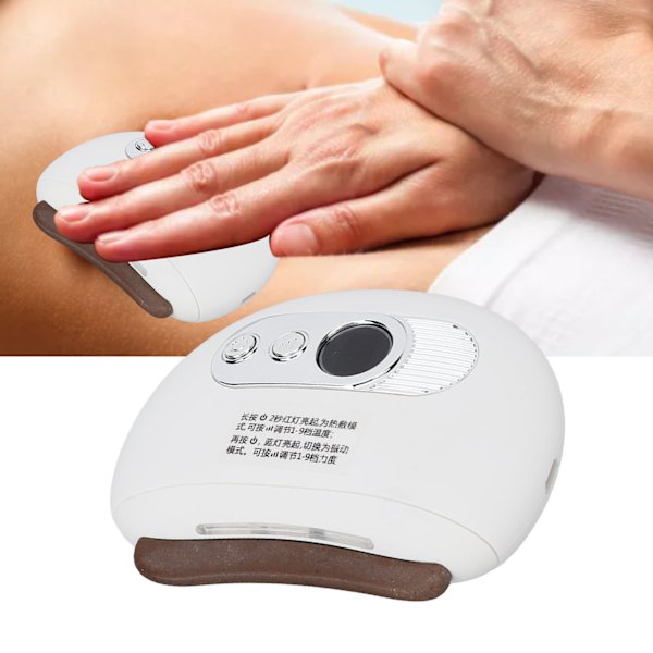 Återuppladdningsbar elektrisk Gua Sha-verktyg för ansiktet - Bärbar, varm kompress, vibrationsmassage för ryggen
