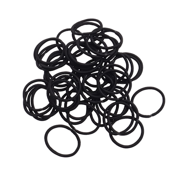 50 st Svarta Elastiska Hårband, 4mm/0.16IN Tjocka Högelastiska Hårband Gummiband Hästsvanshållare Hårtofsar Håraccessoarer