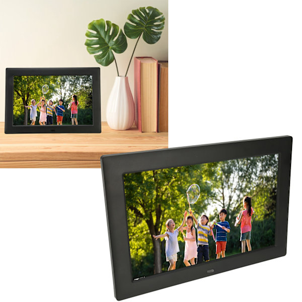 12 tums digital fotoram HD IPS-skärm Multifunktionell elektronisk fotoram med fjärrkontroll för hemmet 110‑240V AU-kontakt