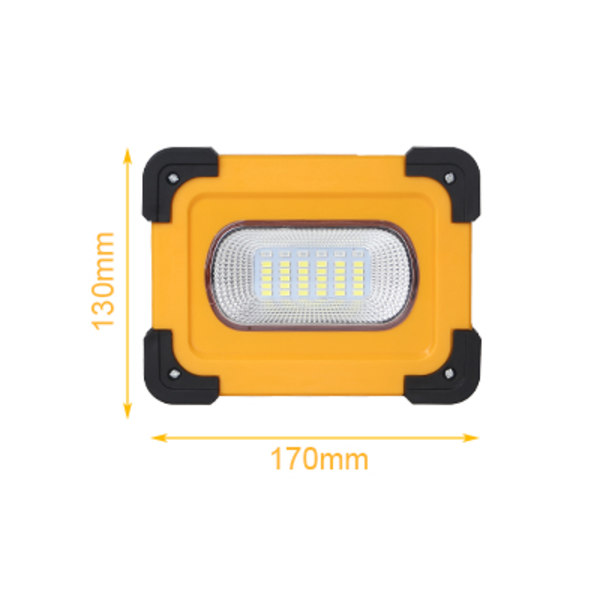 Uppladdningsbar LED-strålkastare 60W 3000 Lumen Byggarbetsplatslampa med 9000mAh batteri & solpanel 4 lägen Bärbar lykta Utomhusstrålkastare