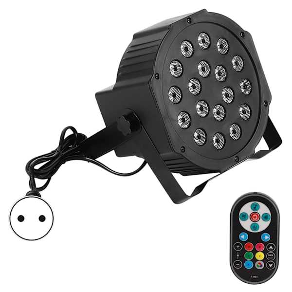 18 LED platta Par-lampor RGB-lampa för klubb DJ-fest scen DMX512-kontroll EU