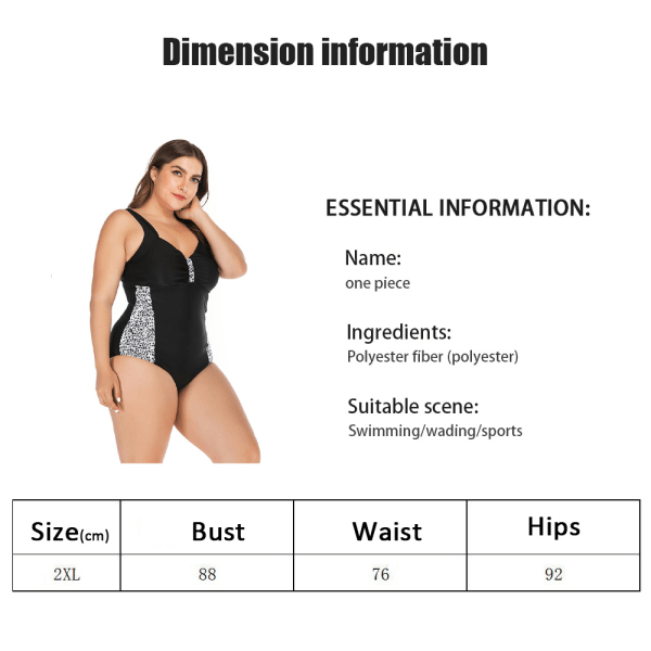 Kvinnors Plus Size One Piece Baddräkter V-hals, Sexig Bikini Kvinnors