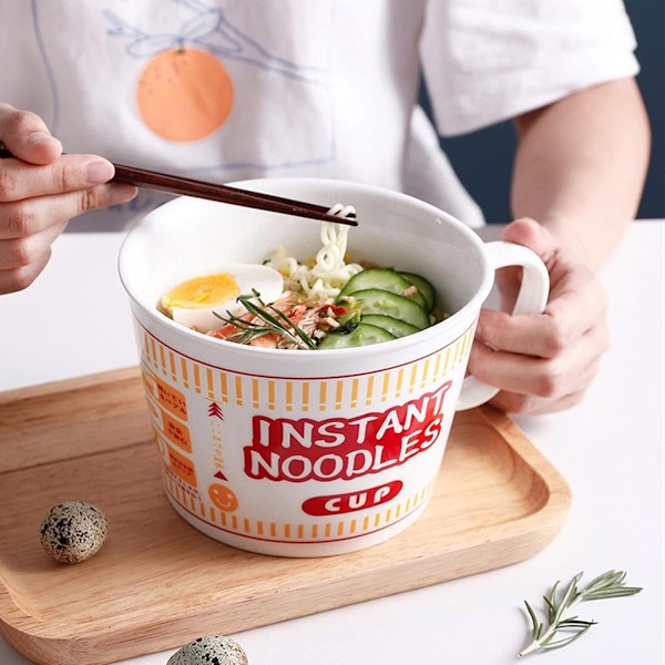 Japansk kreativ keramisk skål snabbnudlar skål blandning ramen skål