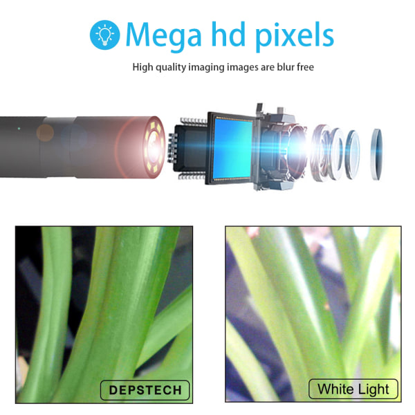 Industriell endoskop boreskopkamera 1080P HD-videoinspektion med IPS-skärm 180 bred betraktningsvinkel, 6 ljusa LED-lampor