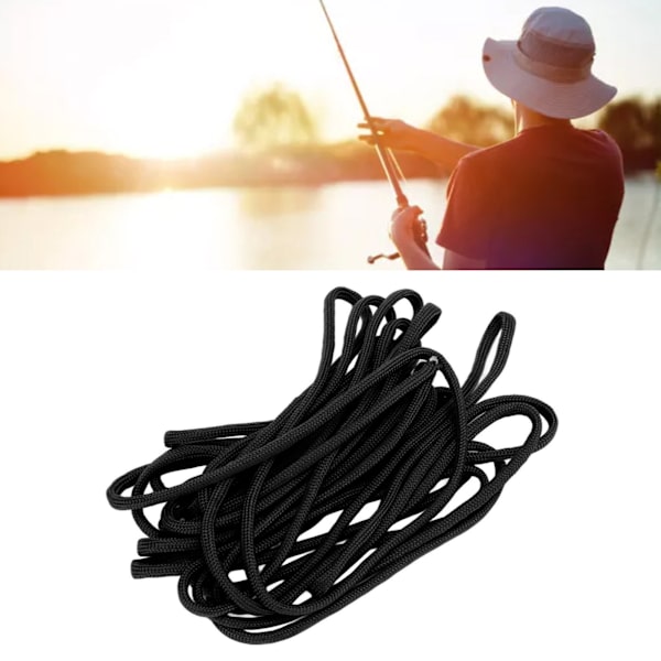 5 meter 9 kärnor säkerhetsrep polyester fallskärmslina campingrep för utomhusöverlevnad vandring svart