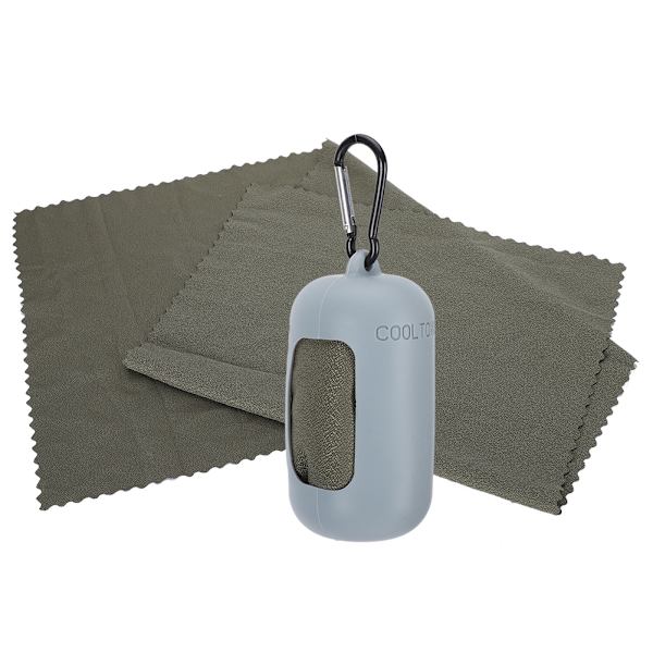 Bärbar mikrofiber snabbtorkande resesport kylande duschhandduk för utomhuscamping (grå)