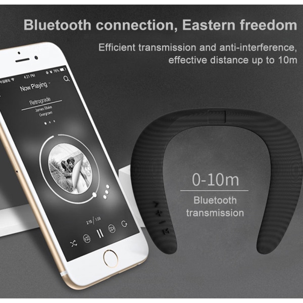 Bärbara Bluetooth högtalare med nackband, trådlösa bärbara