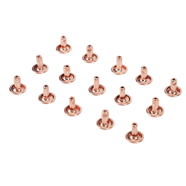 100 set metallnitar rosguld stark glans hög hårdhet metall lädernitar för DIY läderhantverk bälten 8x8mm