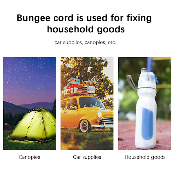 Utomhustältklämmor Vindtäta Fästklämmor med Bungee-sladd för Campingmarkis Husvagn